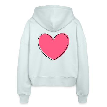 Valentinstag Geschenke Geschenk Valentinstag - Stanley/Stella Boxy Frauen Bio Zip Hoodie Ida - Eisblau - Hinten - AI Model Female 172 dark (172cm)