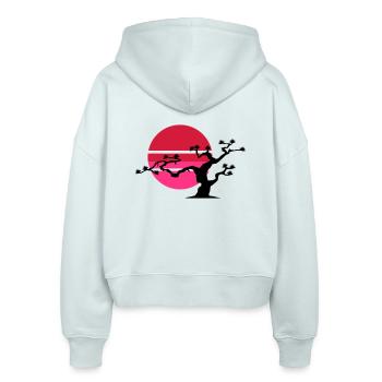 japanischer_baum_2 - Stanley/Stella Boxy Frauen Bio Zip Hoodie Ida - Eisblau - Hinten - AI Model Female 172 dark (172cm)