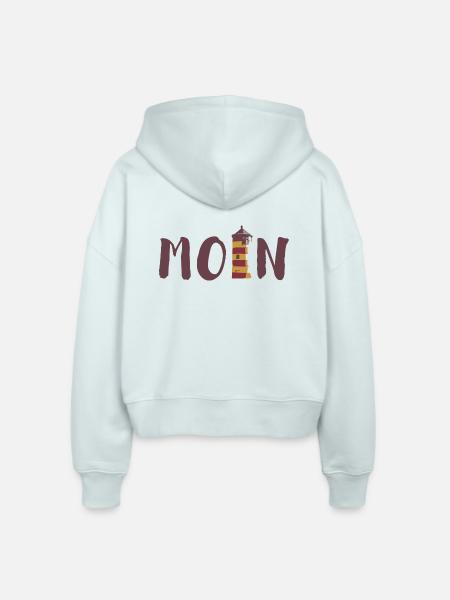 moin - Stanley/Stella Boxy Frauen Bio Zip Hoodie Ida - Eisblau