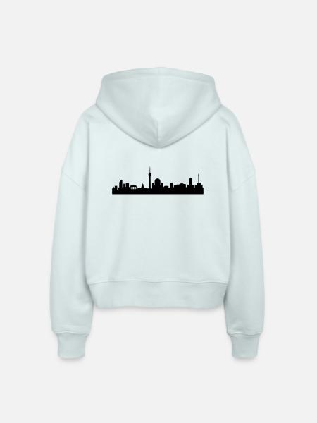 Skyline Berlin - Stanley/Stella Boxy Frauen Bio Zip Hoodie Ida - Eisblau