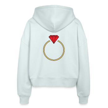 diamond ring - Stanley/Stella Boxy Women’s Organic Zip Hoodie Ida - blue ice - Back - AI Model Female 172 dark (172cm)