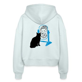 katze - löwe - spiegel - Stanley/Stella Boxy Frauen Bio Zip Hoodie Ida - Eisblau - Hinten - AI Model Female 172 dark (172cm)
