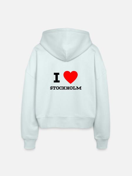 i love Stockholm - Stanley/Stella Boxy Frauen Bio Zip Hoodie Ida - Eisblau
