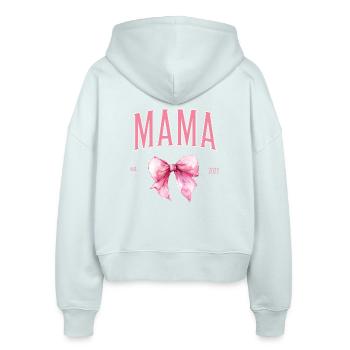 Erster Muttertag Süßes Mama Shirt Rosa Schleife - Stanley/Stella Boxy Frauen Bio Zip Hoodie Ida - Eisblau - Hinten - AI Model Female 172 dark (172cm)