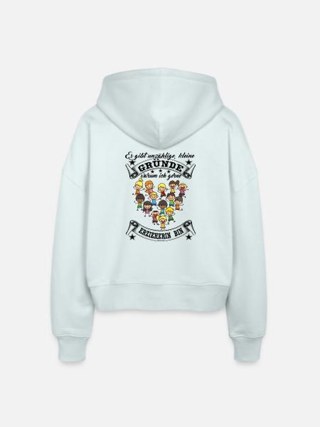 Erzieherin - Stanley/Stella Boxy Frauen Bio Zip Hoodie Ida - Eisblau