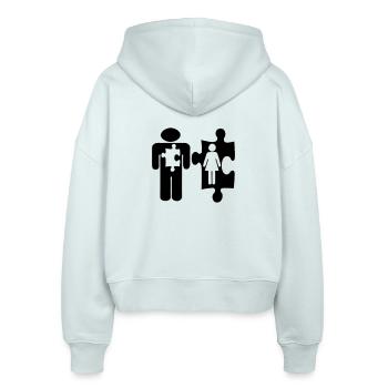 Miss. Right - Stanley/Stella Boxy Women’s Organic Zip Hoodie Ida - blue ice - Back - AI Model Female 172 dark (172cm)