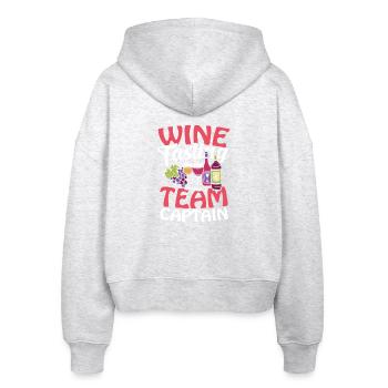 Wine Tasting Team Captain - Stanley/Stella Boxy Women’s Organic Zip Hoodie Ida - heather white - Back - AI Model Female 172 dark (172cm)