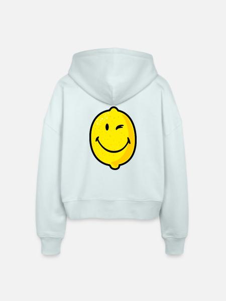 Smiley Lemon - Stanley/Stella Boxy Frauen Bio Zip Hoodie Ida - Eisblau