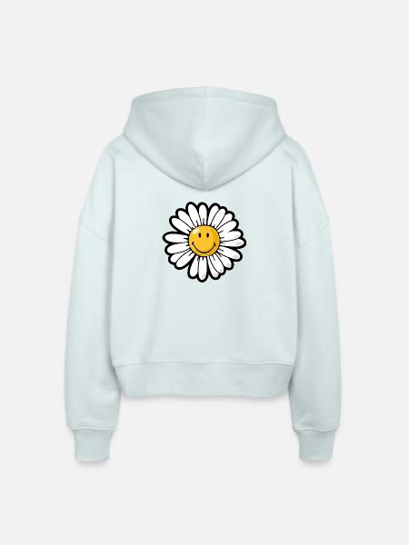 Smiley daisy - Stanley/Stella Boxy Frauen Bio Zip Hoodie Ida - Eisblau