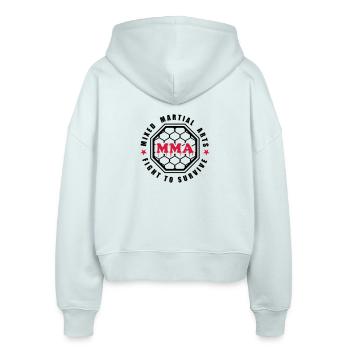 MMA - Mixed Martial Arts - Fight to survive - Stanley/Stella Boxy Frauen Bio Zip Hoodie Ida - Eisblau - Hinten - AI Model Female 172 dark (172cm)