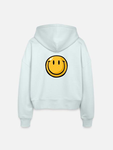 Smiley big smile - Stanley/Stella Boxy Frauen Bio Zip Hoodie Ida - Eisblau
