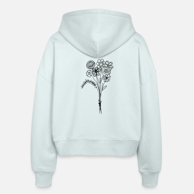 fleurs - Veste à capuche bio Ida Stanley/Stella Femme - bleu glacier