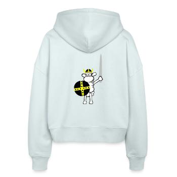 wikinger3 - Stanley/Stella Boxy Frauen Bio Zip Hoodie Ida - Eisblau - Hinten - AI Model Female 172 dark (172cm)