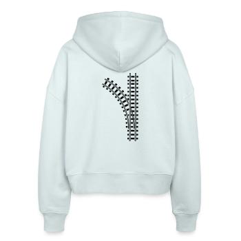 zug_gleis_1_f1 - Stanley/Stella Boxy Frauen Bio Zip Hoodie Ida - Eisblau - Hinten - AI Model Female 172 dark (172cm)