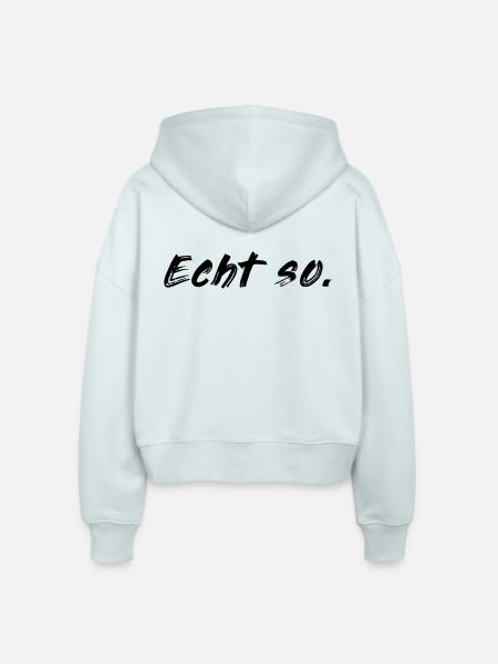 Echt so! - Stanley/Stella Boxy Frauen Bio Zip Hoodie Ida - Eisblau