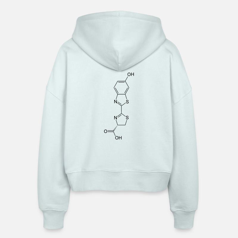Luminous / Glow in the dark firefly luciferin - Stanley/Stella Boxy Women’s Organic Zip Hoodie Ida - blue ice