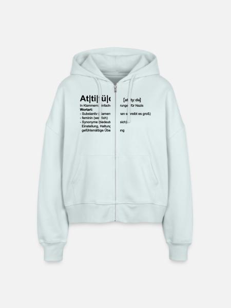 Attitüde - Stanley/Stella Boxy Frauen Bio Zip Hoodie Ida - Eisblau