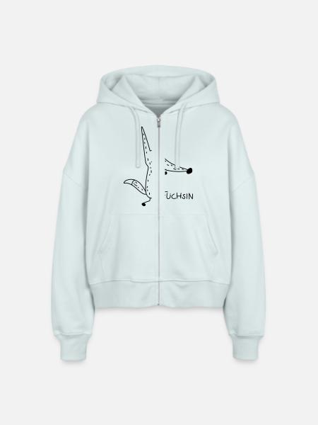 Schlaue Füchsin (a) - Stanley/Stella Boxy Frauen Bio Zip Hoodie Ida - Eisblau