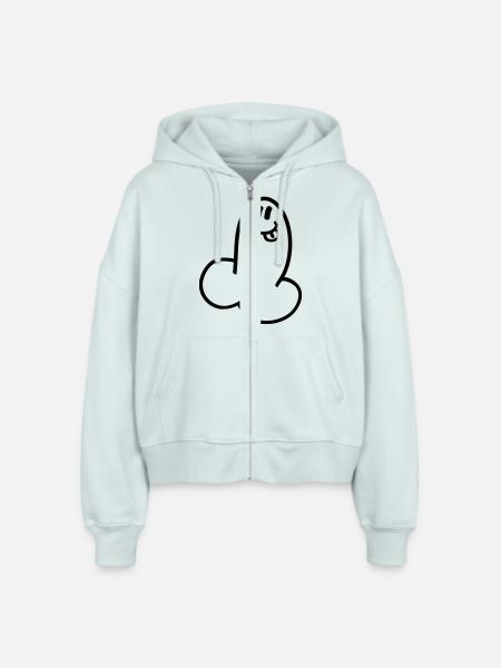 penis__f1 - Stanley/Stella Boxy Frauen Bio Zip Hoodie Ida - Eisblau