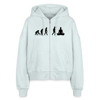 MEDITATION EVOLUTION! - Veste à capuche bio Ida Stanley/Stella Femme - bleu glacier - Devant - AI Model Female 172 dark (172cm)