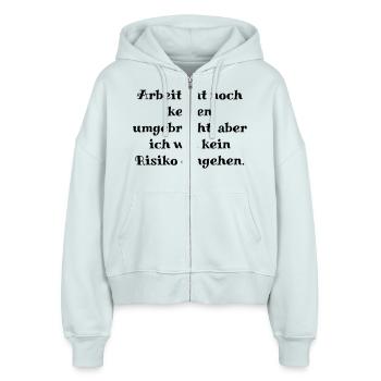 Arbeit - Stanley/Stella Boxy Frauen Bio Zip Hoodie Ida - Eisblau - Vorne - AI Model Female 172 dark (172cm)