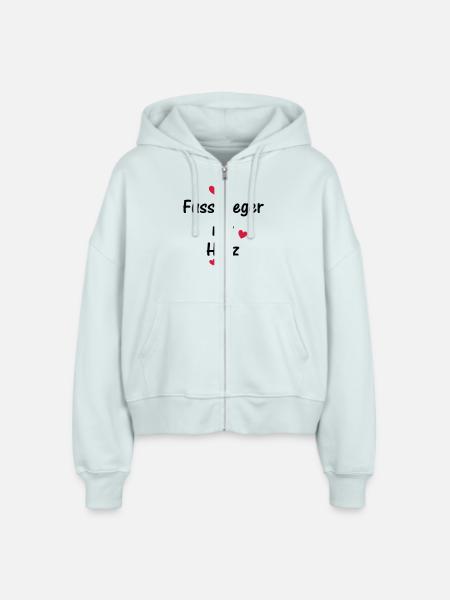Fusspfleger mit Herz - Stanley/Stella Boxy Frauen Bio Zip Hoodie Ida - Eisblau