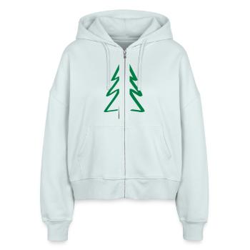 baum tanne weihnachten - Stanley/Stella Boxy Frauen Bio Zip Hoodie Ida - Eisblau - Vorne - AI Model Female 172 dark (172cm)