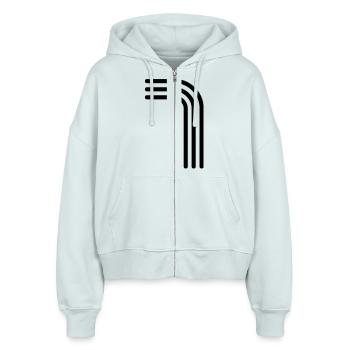 7 sieben seven - Stanley/Stella Boxy Frauen Bio Zip Hoodie Ida - Eisblau - Vorne - AI Model Female 172 dark (172cm)