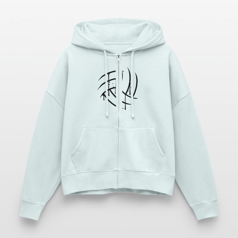 semicircle round text pattern scratch old cracks v Stanley/Stella Boxy Women’s Organic Zip Hoodie Ida