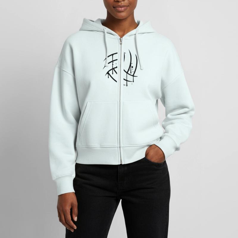 semicircle round text pattern scratch old cracks v Stanley/Stella Boxy Women’s Organic Zip Hoodie Ida