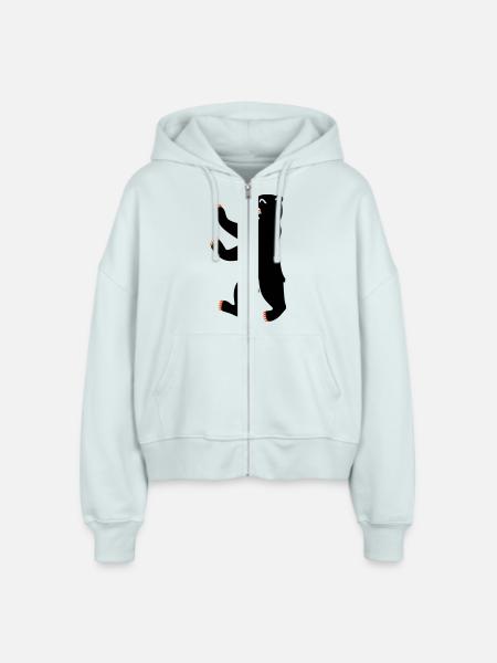 Berliner Bär - Stanley/Stella Boxy Frauen Bio Zip Hoodie Ida - Eisblau