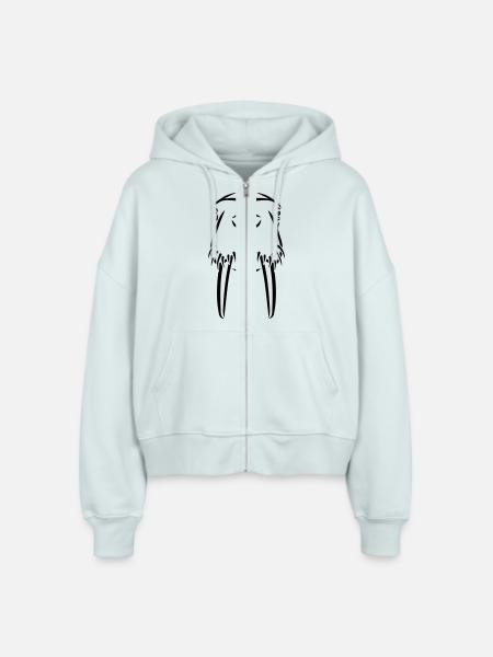 Walross - Stanley/Stella Boxy Frauen Bio Zip Hoodie Ida - Eisblau