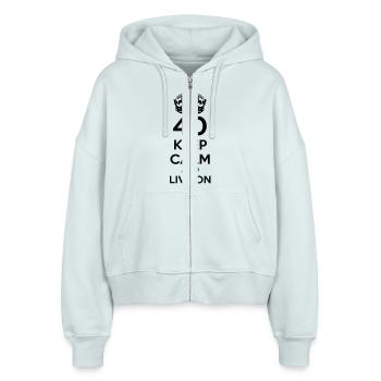 40 vierzigster Geburtstag: Keep Calm and Live on - Stanley/Stella Boxy Frauen Bio Zip Hoodie Ida - Eisblau - Vorne - AI Model Female 172 dark (172cm)