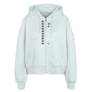 Nazis kacke - Stanley/Stella Boxy Frauen Bio Zip Hoodie Ida - Eisblau - Vorne - AI Model Female 172 dark (172cm)