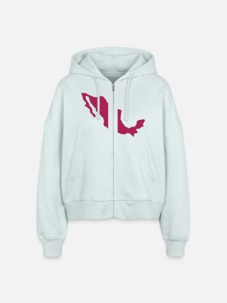 Mexiko - Stanley/Stella Boxy Frauen Bio Zip Hoodie Ida - Eisblau