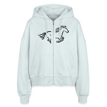 Cheval - Veste à capuche bio Ida Stanley/Stella Femme - bleu glacier - Devant - AI Model Female 172 dark (172cm)