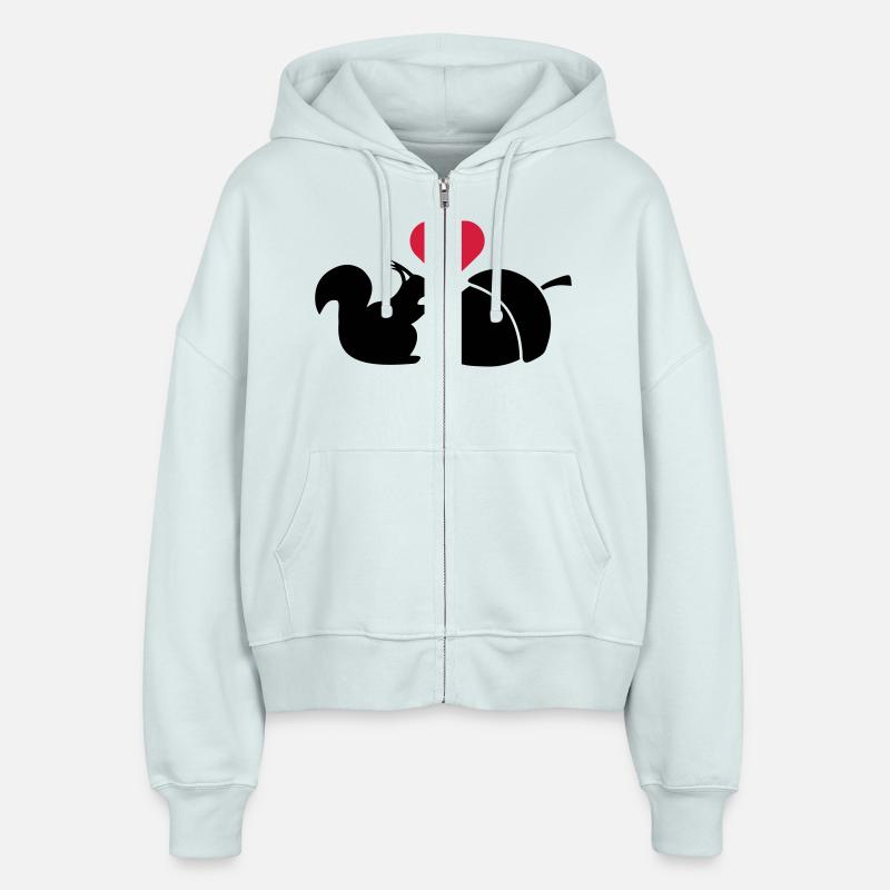 Squirrel Nut Love - Veste à capuche bio Ida Stanley/Stella Femme - bleu glacier