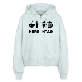 Herrentag ASCENSION - Stanley/Stella Boxy Women’s Organic Zip Hoodie Ida - blue ice - Front - AI Model Female 172 dark (172cm)