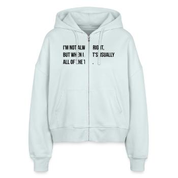 always right - Stanley/Stella Boxy Frauen Bio Zip Hoodie Ida - Eisblau - Vorne - AI Model Female 172 dark (172cm)