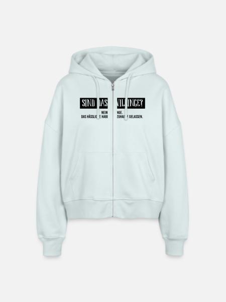 BIO Stoffbeutel: Sind das Zwillinge? - Stanley/Stella Boxy Frauen Bio Zip Hoodie Ida - Eisblau