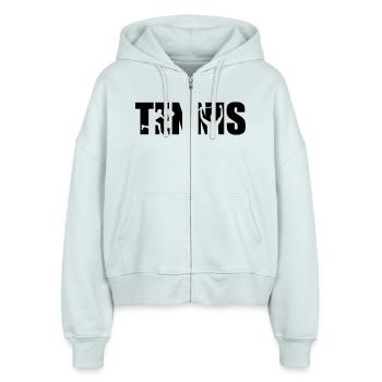 Tennis - Stanley/Stella Boxy Frauen Bio Zip Hoodie Ida - Eisblau - Vorne - AI Model Female 172 dark (172cm)