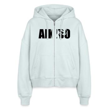 Aikido - Stanley/Stella Boxy Frauen Bio Zip Hoodie Ida - Eisblau - Vorne - AI Model Female 172 dark (172cm)