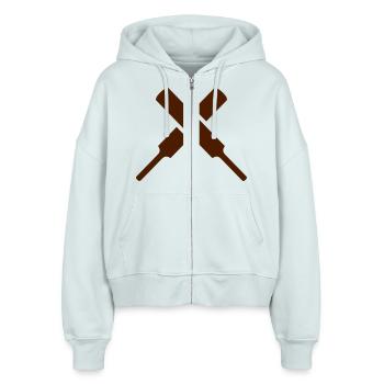 Cricket - Stanley/Stella Boxy Frauen Bio Zip Hoodie Ida - Eisblau - Vorne - AI Model Female 172 dark (172cm)