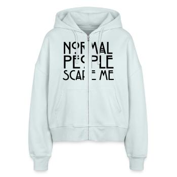 Normal People Scare Me - Veste à capuche bio Ida Stanley/Stella Femme - bleu glacier - Devant - AI Model Female 172 dark (172cm)