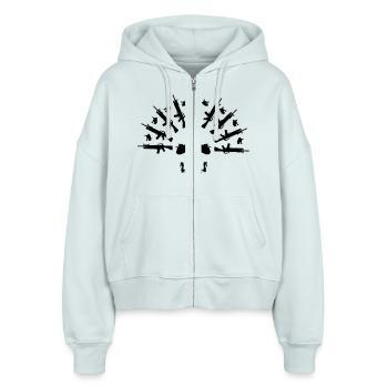 Skulls - Stanley/Stella Boxy Frauen Bio Zip Hoodie Ida - Eisblau - Vorne - AI Model Female 172 dark (172cm)