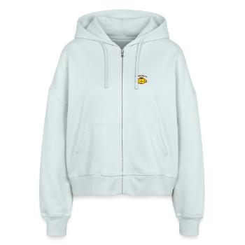 Pompompurin Stick Portrait - Stanley/Stella Boxy Frauen Bio Zip Hoodie Ida - Eisblau - Vorne - AI Model Female 172 dark (172cm)