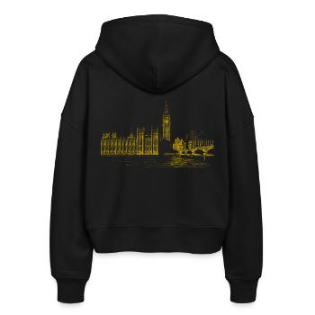 London - Stanley/Stella Boxy Women’s Organic Zip Hoodie Ida - black - Back - AI Model Female 172 light (172cm)
