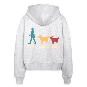 Ziege Hirte Ziegen - Stanley/Stella Boxy Frauen Bio Zip Hoodie Ida - Weiß meliert - Hinten - AI Model Female 172 dark (172cm)