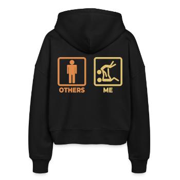 Judo Strichmännchen - Stanley/Stella Boxy Frauen Bio Zip Hoodie Ida - Schwarz - Hinten - AI Model Female 172 light (172cm)