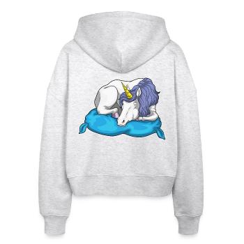 Unicorn Sleeping Pillow - Stanley/Stella Boxy Women’s Organic Zip Hoodie Ida - heather white - Back - AI Model Female 172 dark (172cm)